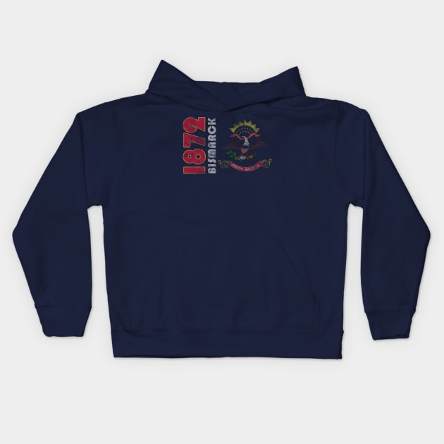 Bismark North Dakota Vintage Kids Hoodie by E